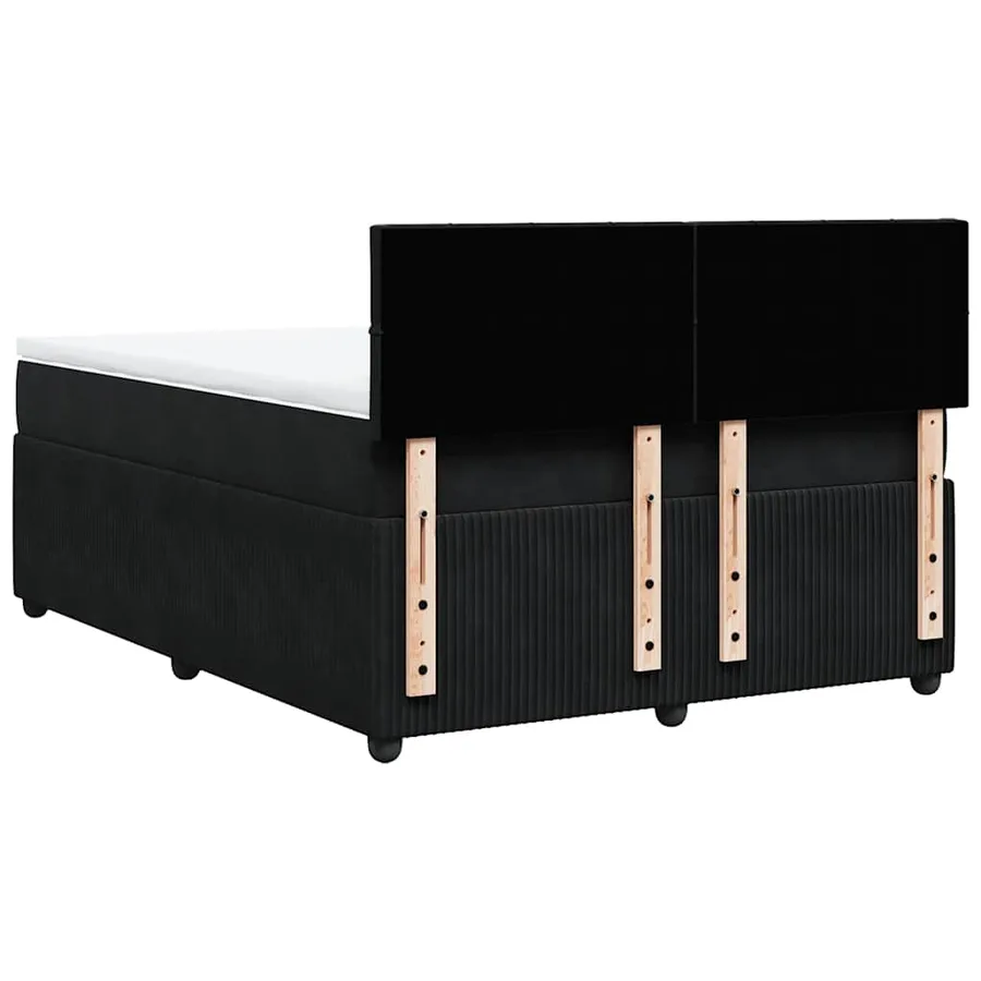 Sommier à lattes de lit avec matelas Noir 140x200 cm Velours - 10