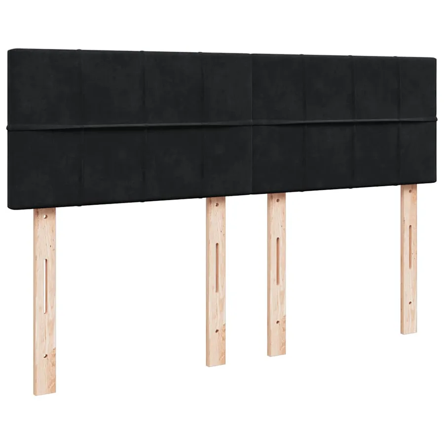 Sommier à lattes de lit avec matelas Noir 140x200 cm Velours - 5