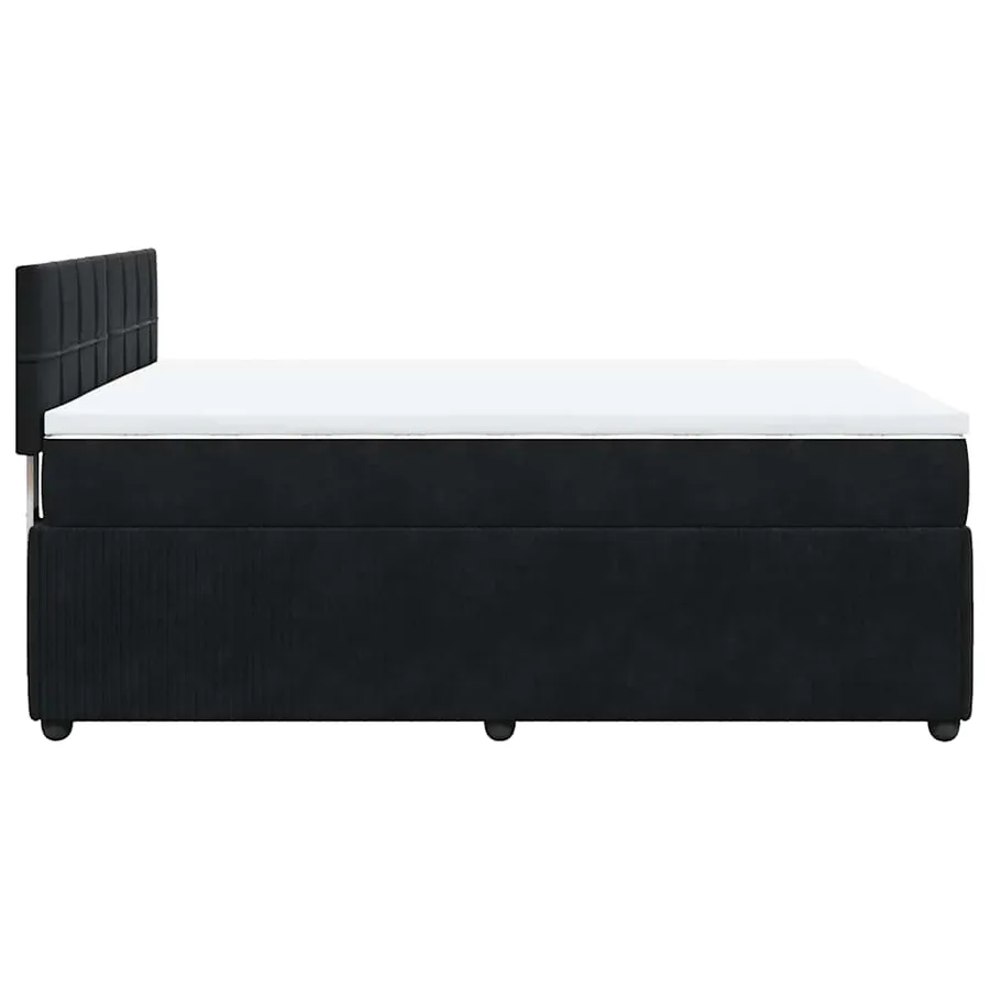 Sommier à lattes de lit avec matelas Noir 140x200 cm Velours - 9