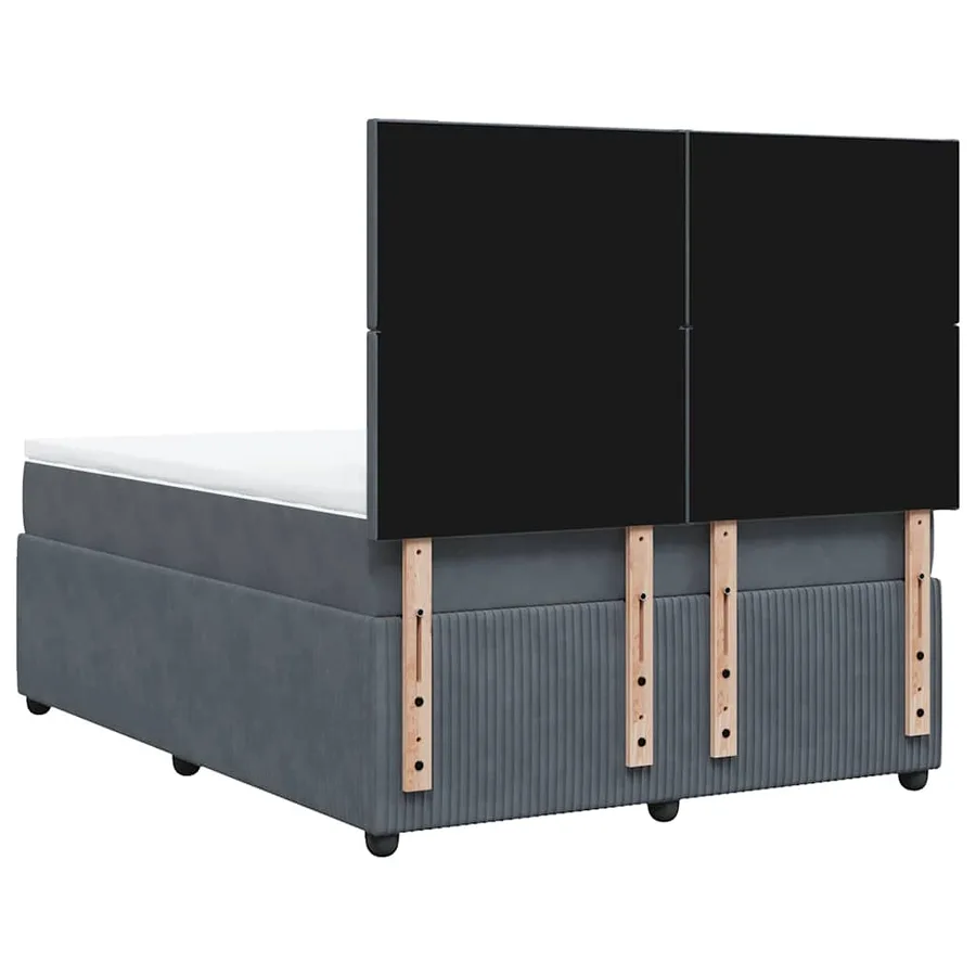 Sommier à lattes de lit et matelas Gris foncé 140x200cm Velours - 8
