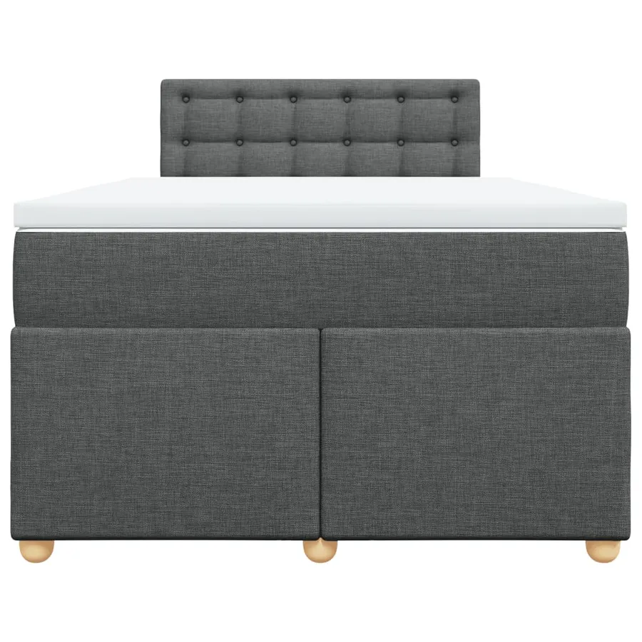 Sommier à lattes de lit avec matelas Gris foncé 120x200cm Tissu - 6