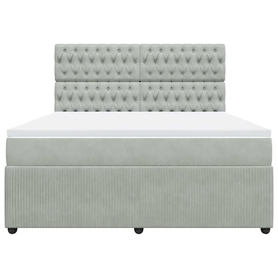 Sommier à lattes de lit et matelas Gris clair 180x200cm Velours - 4