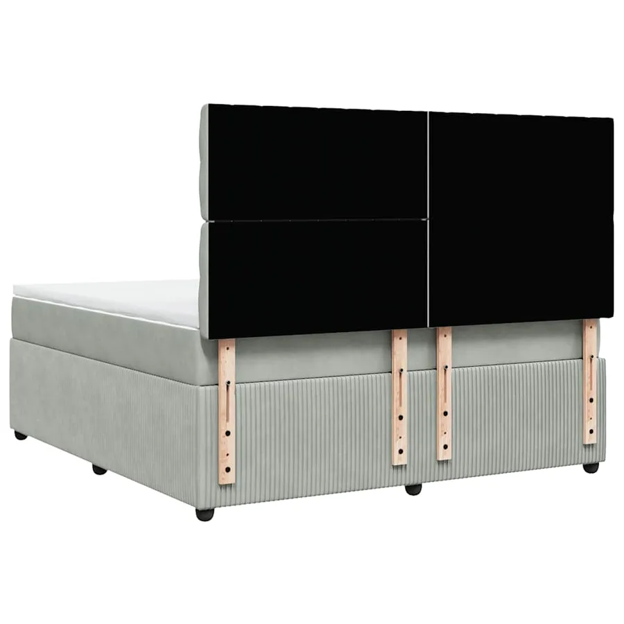 Sommier à lattes de lit et matelas Gris clair 180x200cm Velours - 6
