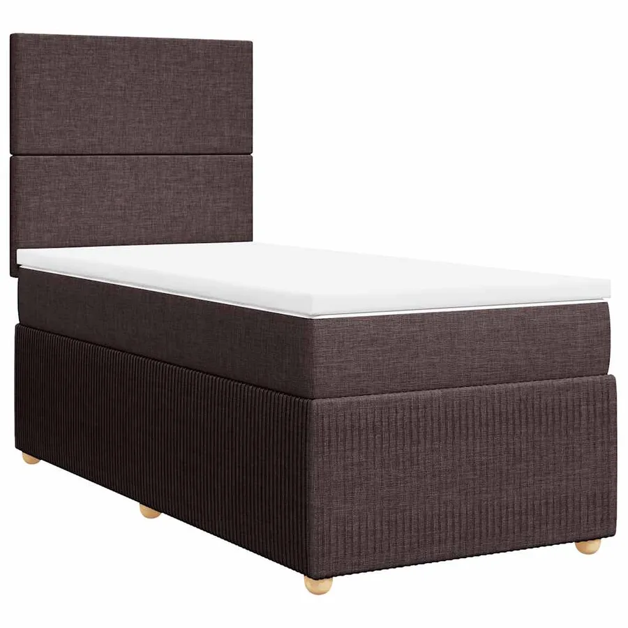 Sommier à lattes de lit avec matelas Marron foncé 90x190 cm - 3