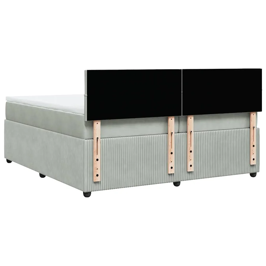 Sommier à lattes de lit et matelas Gris clair 200x200cm Velours - 10