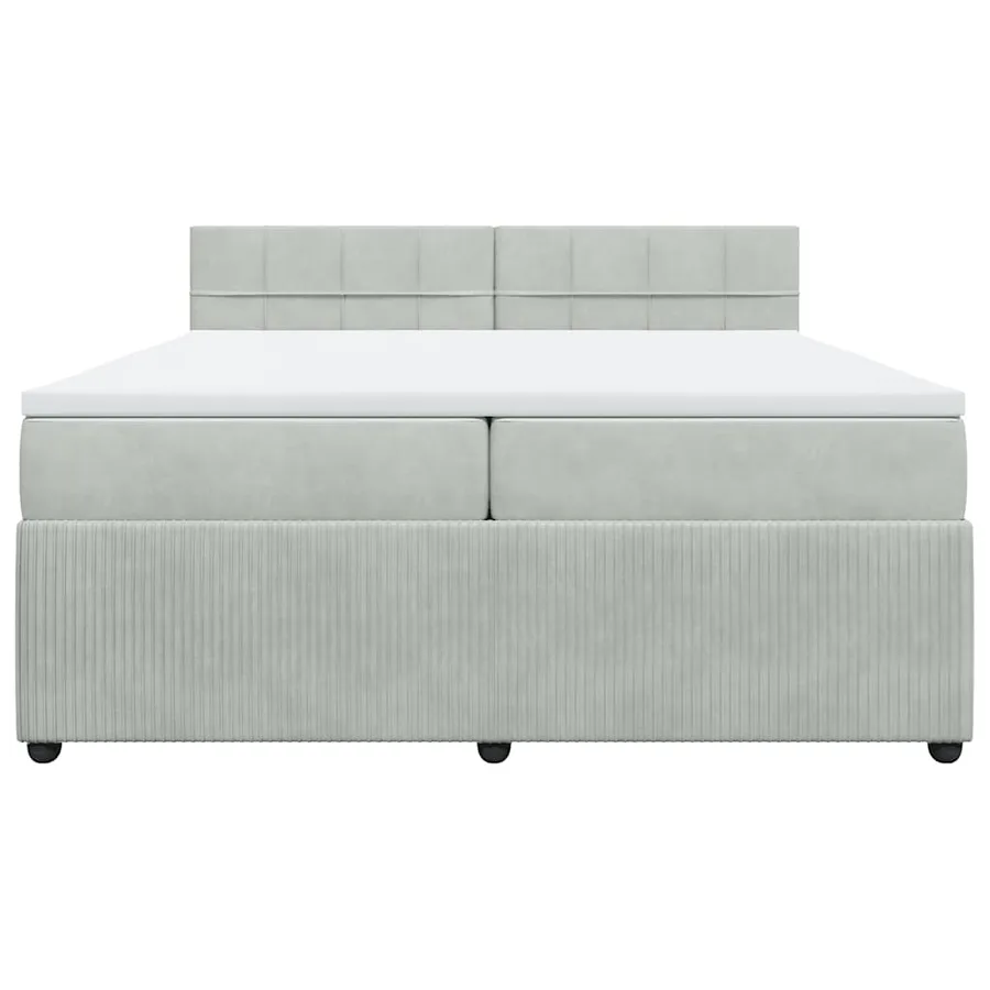 Sommier à lattes de lit et matelas Gris clair 200x200cm Velours - 4
