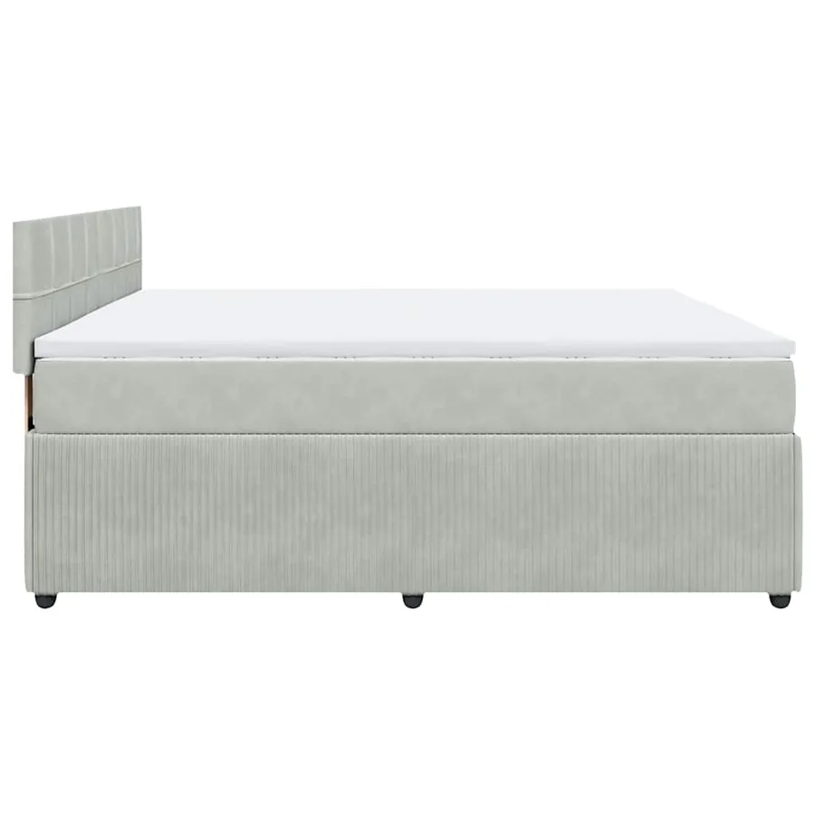 Sommier à lattes de lit et matelas Gris clair 200x200cm Velours - 9