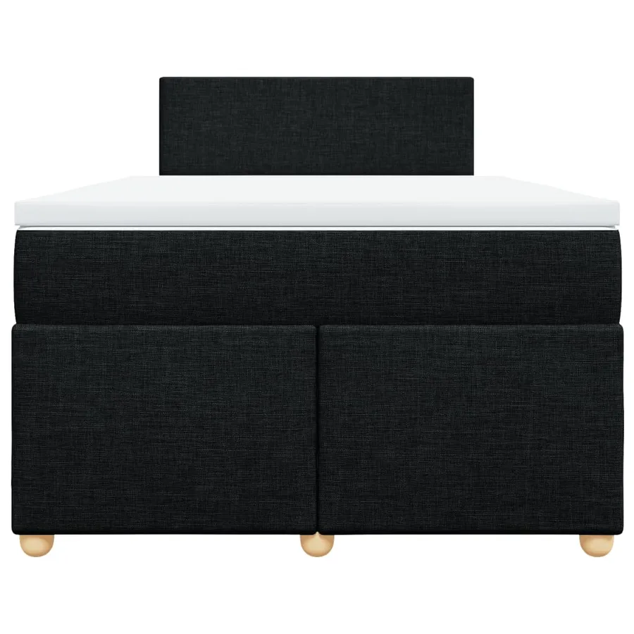 Sommier à lattes de lit avec matelas noir 120x190 cm tissu - 4