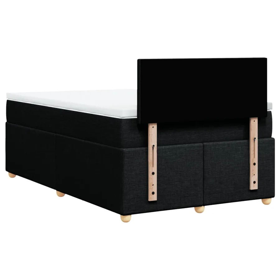 Sommier à lattes de lit avec matelas noir 120x190 cm tissu - 6