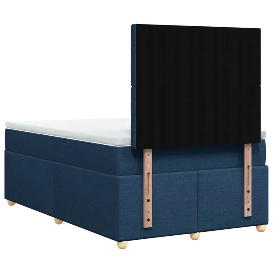 Sommier à lattes de lit avec matelas bleu 120x190 cm tissu - 8