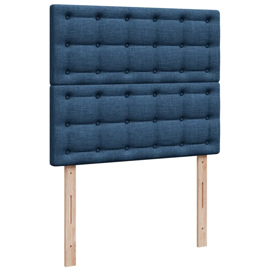 Sommier à lattes de lit avec matelas bleu 120x190 cm tissu - 9