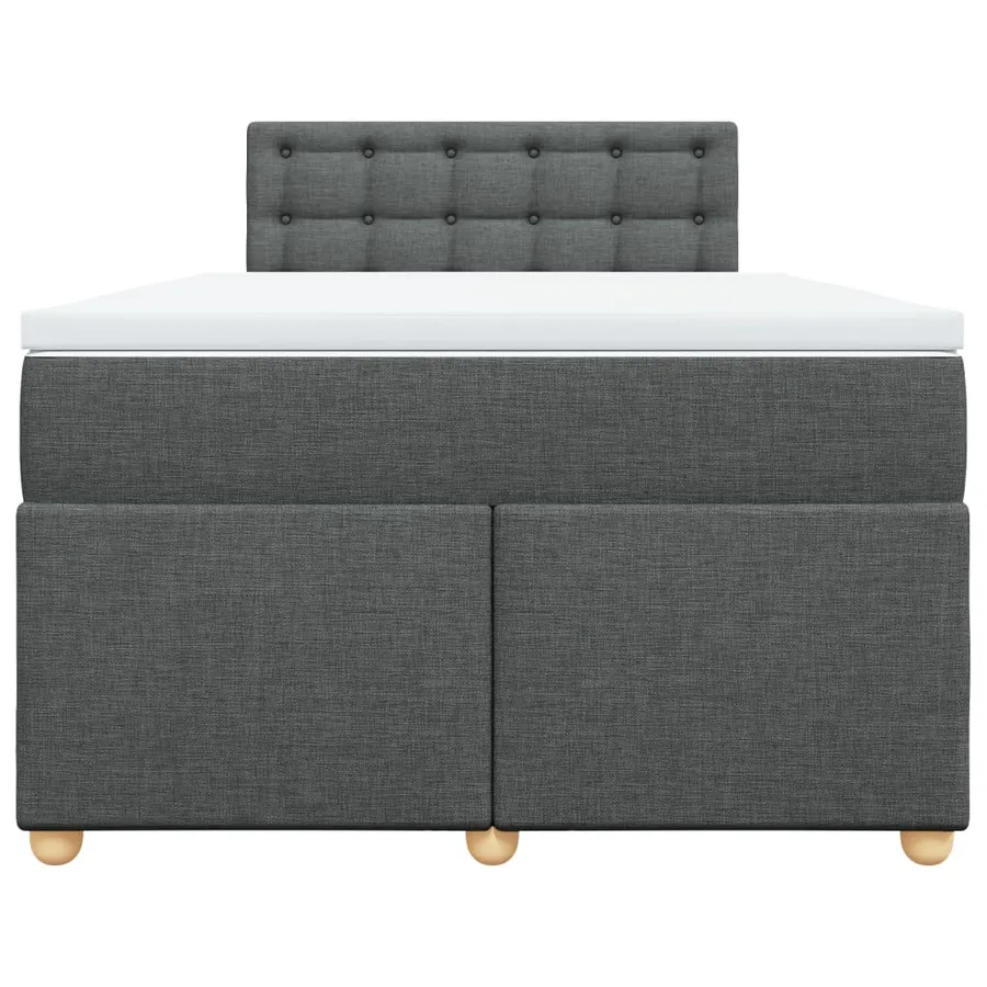 Sommier à lattes de lit avec matelas gris foncé 120x190cm tissu - 6