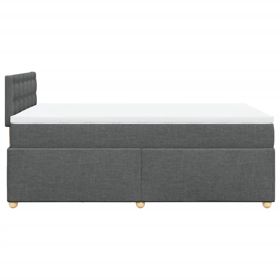 Sommier à lattes de lit avec matelas gris foncé 120x190cm tissu - 7