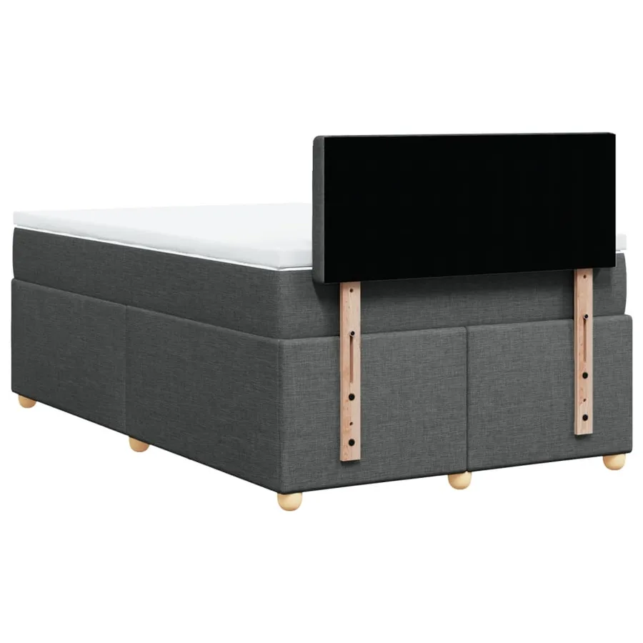 Sommier à lattes de lit avec matelas gris foncé 120x190cm tissu - 8
