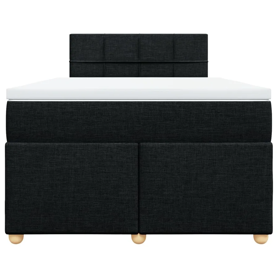 Sommier à lattes de lit avec matelas noir 120x190 cm tissu - 4