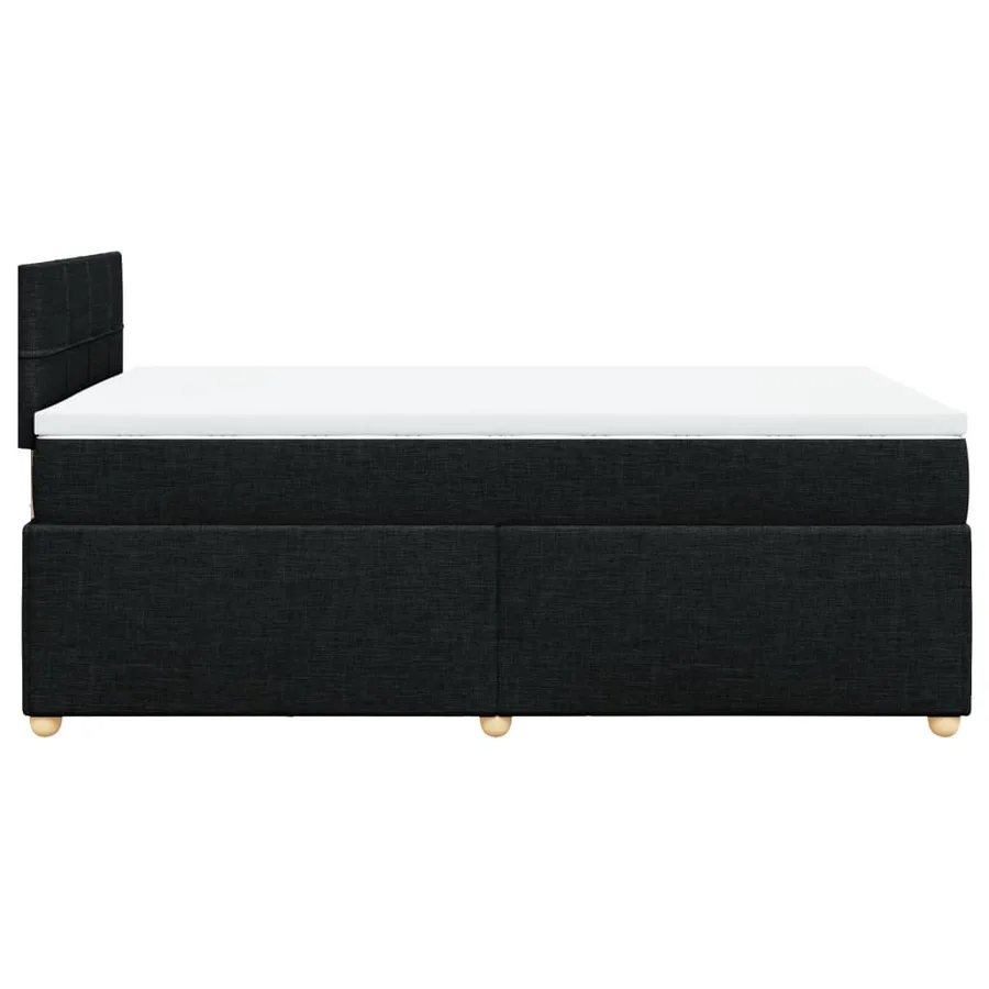 Sommier à lattes de lit avec matelas noir 120x190 cm tissu - 5