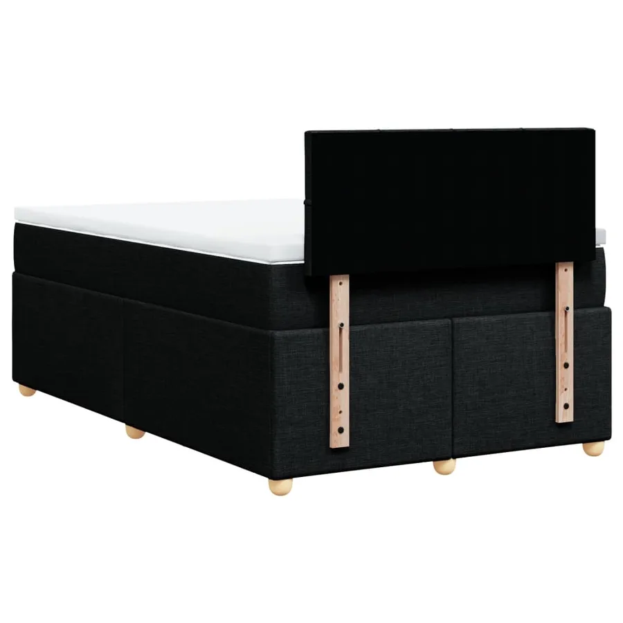 Sommier à lattes de lit avec matelas noir 120x190 cm tissu - 6