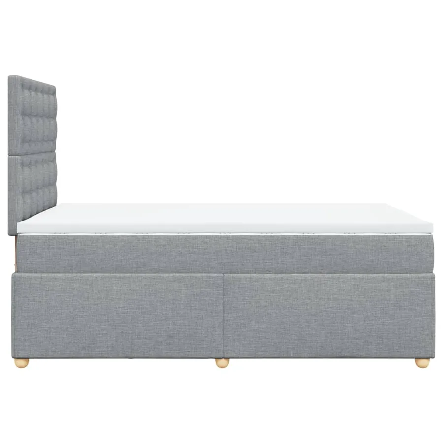 Sommier à lattes de lit et matelas gris clair 120x190 cm tissu - 5