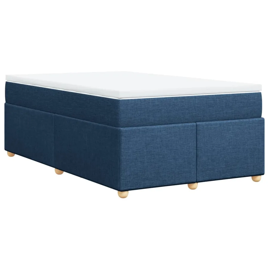 Sommier à lattes de lit avec matelas bleu 120x190 cm tissu - 2