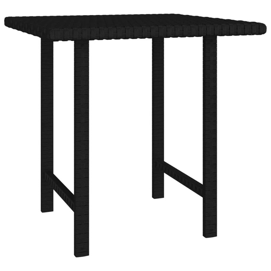 Tables d'appoint de jardin 3 pcs noir résine tressée - 4