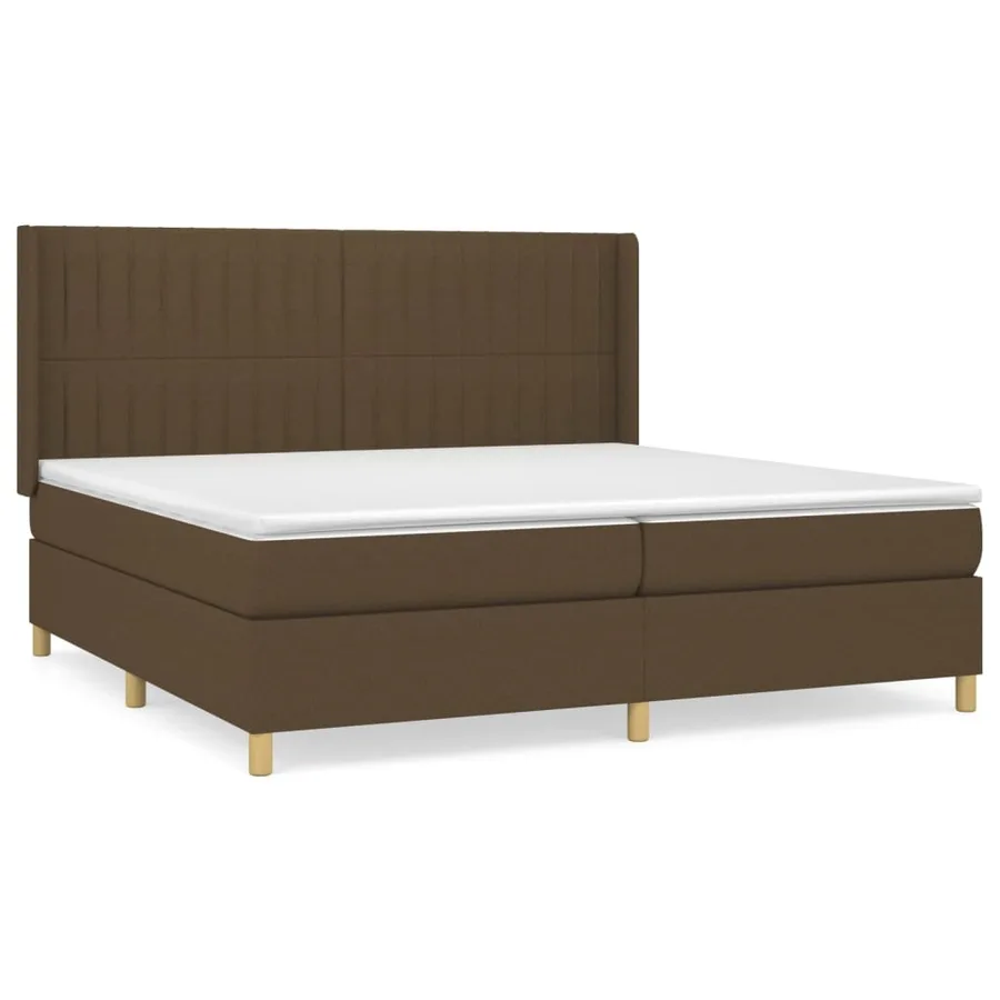 Sommier à lattes de lit avec matelas Marron foncé 200x200 cm - 2