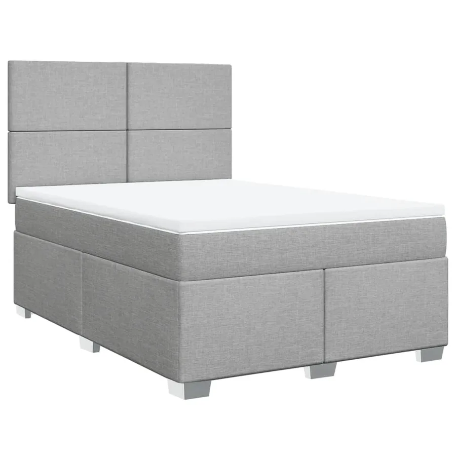 Sommier à lattes de lit avec matelas Gris clair 140x200cm Tissu - 2