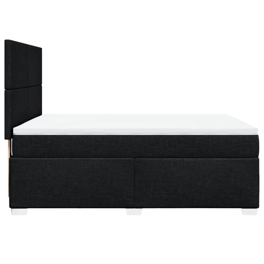 Sommier à lattes de lit avec matelas Noir 140x200 cm Tissu - 9