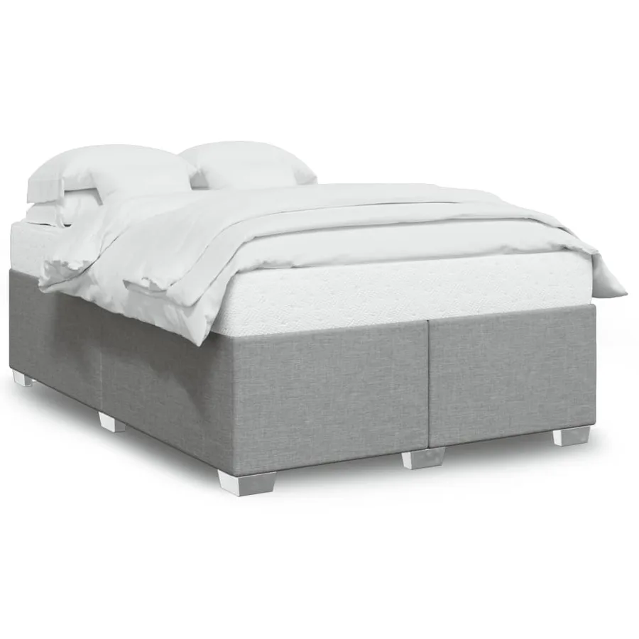 Cadre de lit sans matelas gris clair 140x200 cm tissu - 2