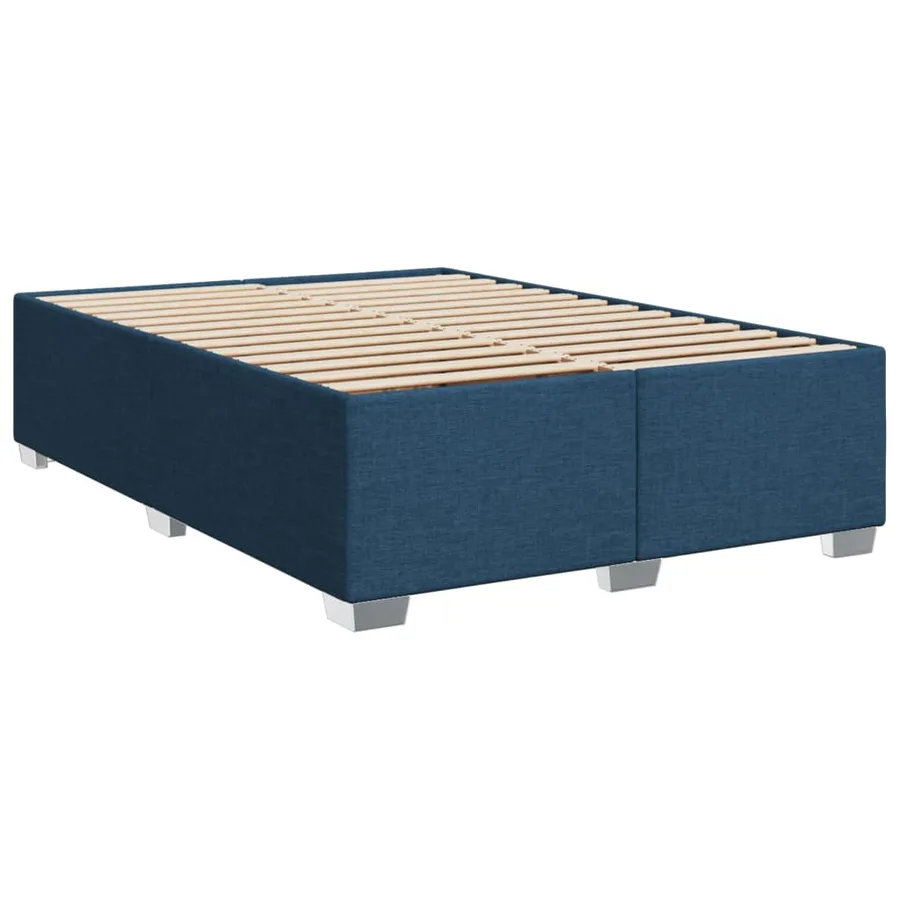 Sommier à lattes de lit avec matelas Bleu 140x200 cm Tissu - 8