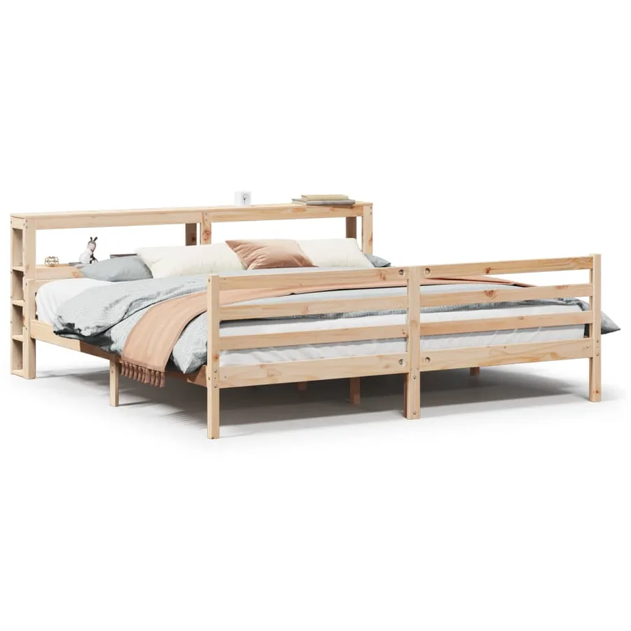 Cadre de lit avec tête de lit sans matelas 200x200 cm - 2