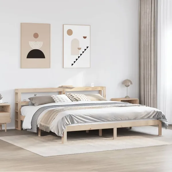 Cadre de lit avec tête de lit sans matelas 200x200 cm