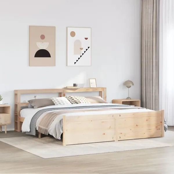 Cadre de lit avec tête de lit sans matelas 200x200 cm
