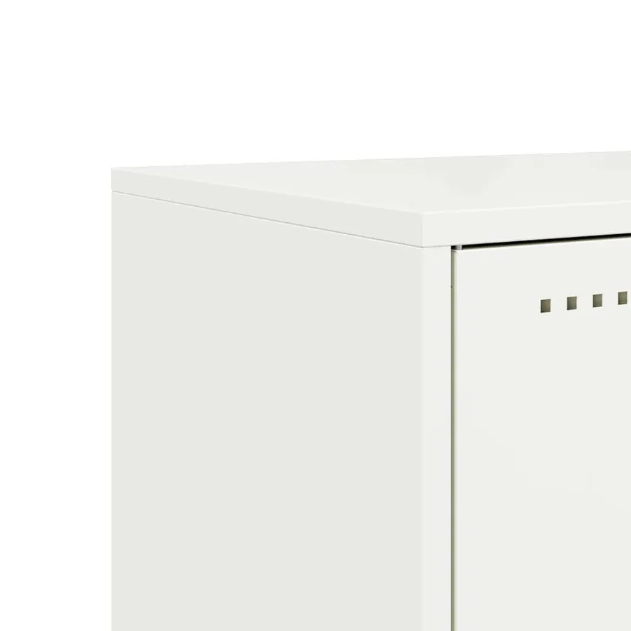 Meuble TV blanc 68x39x60,5 cm acier - 11
