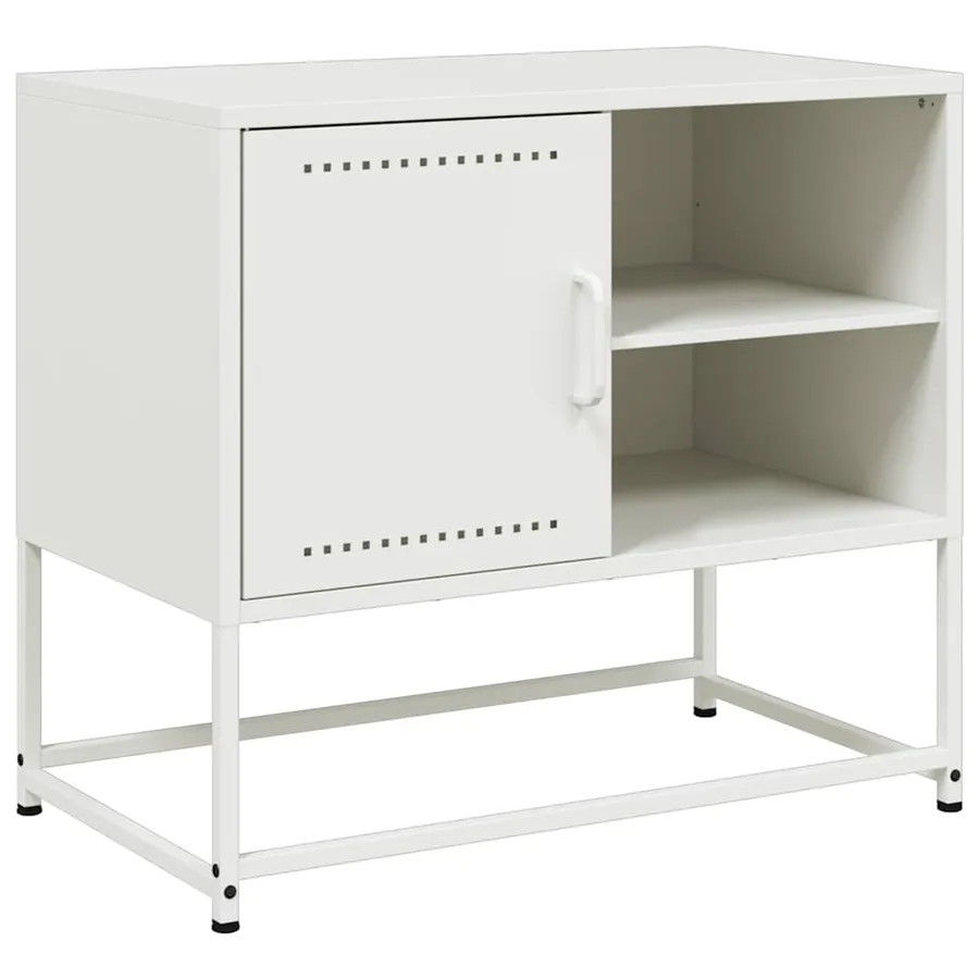Meuble TV blanc 68x39x60,5 cm acier - 2