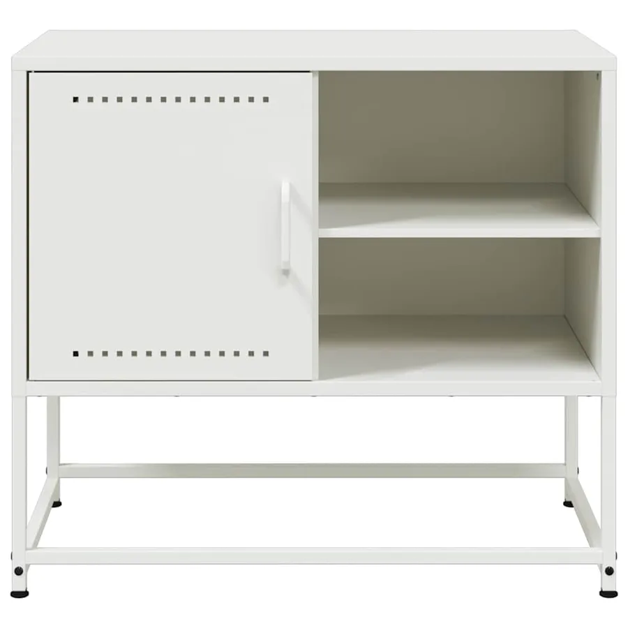 Meuble TV blanc 68x39x60,5 cm acier - 6