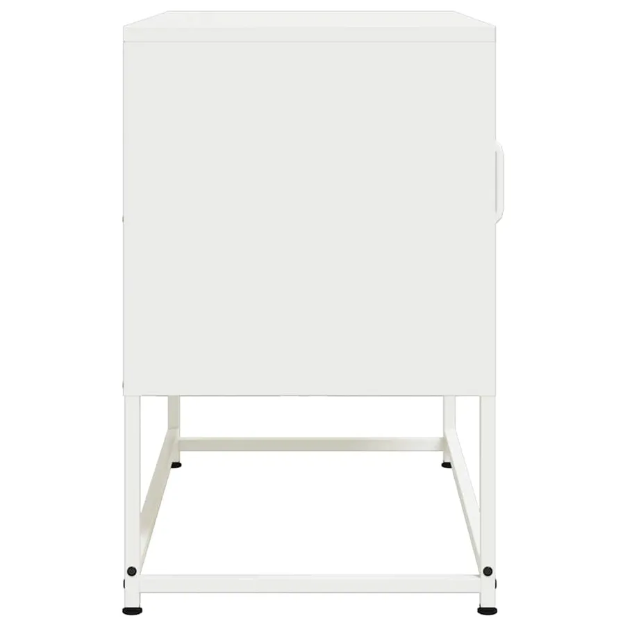 Meuble TV blanc 68x39x60,5 cm acier - 7