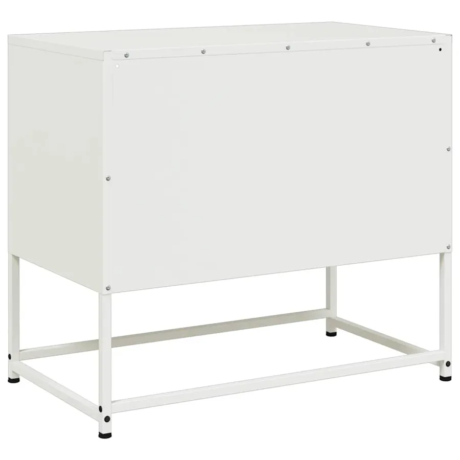 Meuble TV blanc 68x39x60,5 cm acier - 8