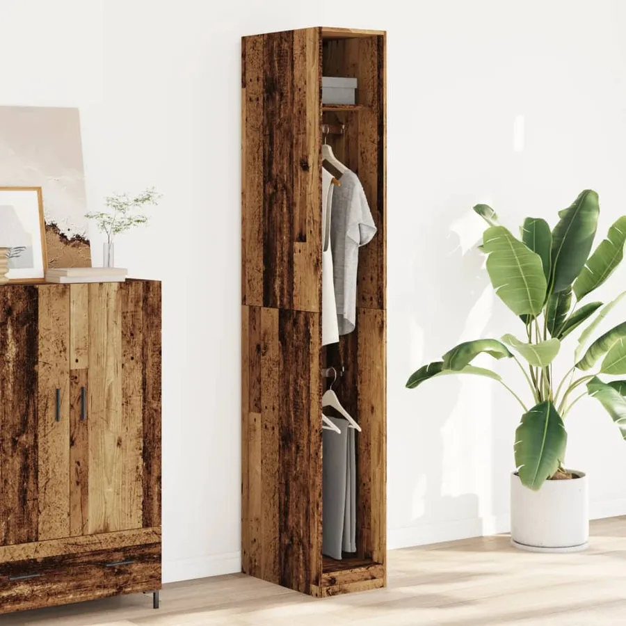 Garde-robe vieux bois 30x50x200 cm bois d'ingénierie - 3