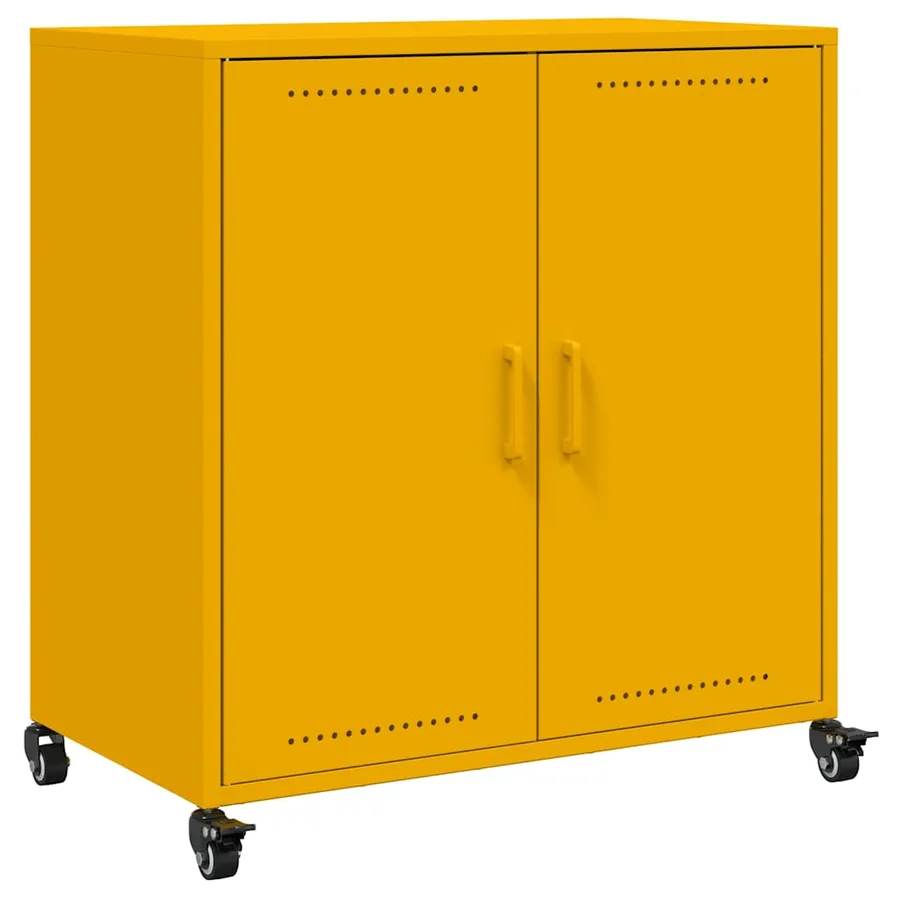 Buffet jaune moutarde 68x39x72 cm acier - 2
