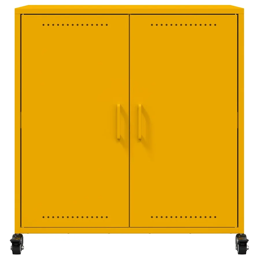 Buffet jaune moutarde 68x39x72 cm acier - 6