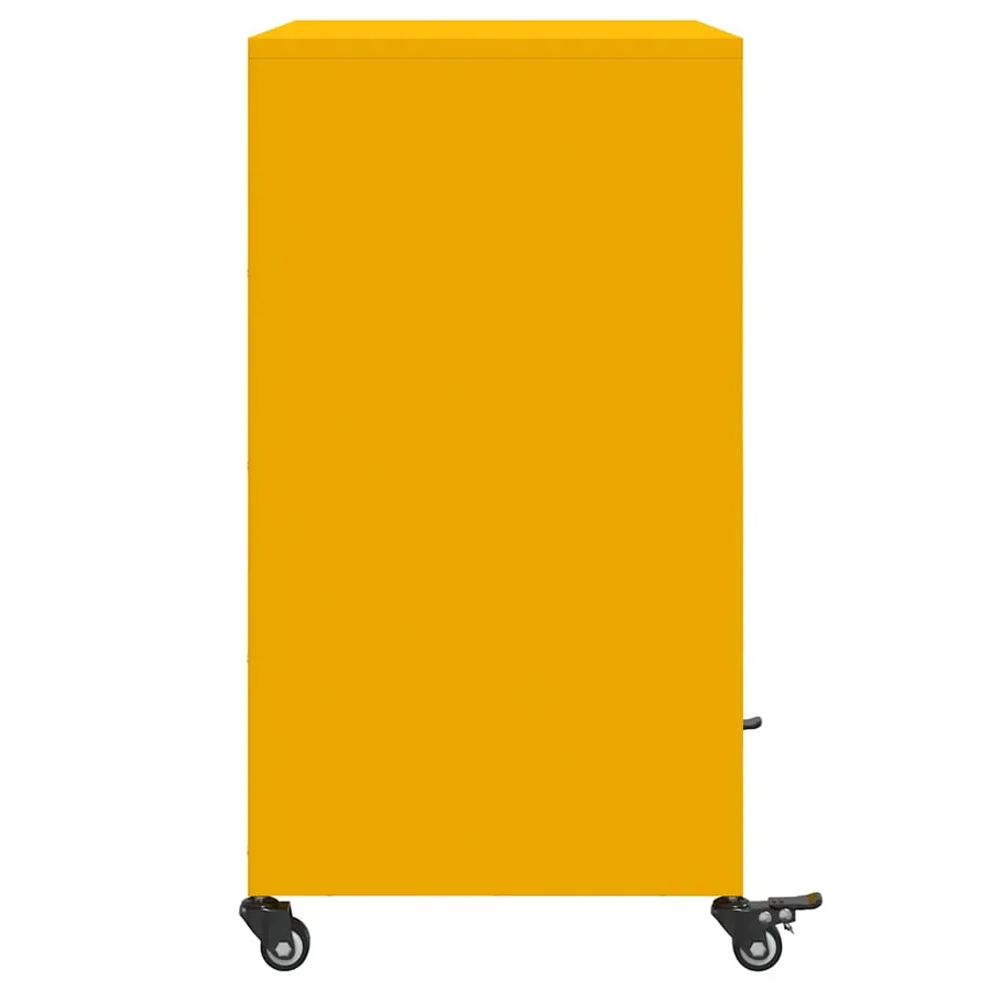 Buffet jaune moutarde 68x39x72 cm acier - 7