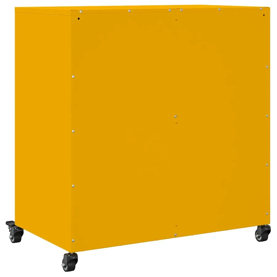 Buffet jaune moutarde 68x39x72 cm acier - 8