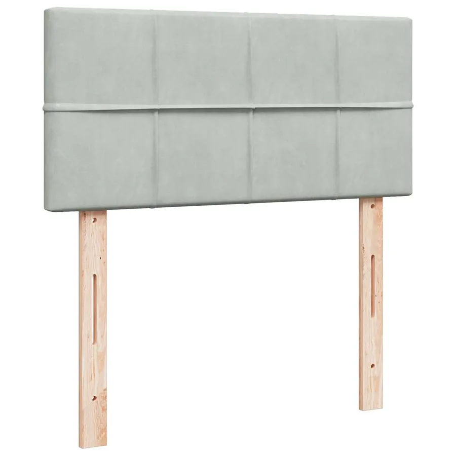 Sommier à lattes de lit et matelas Gris clair 90x190 cm Velours - 12