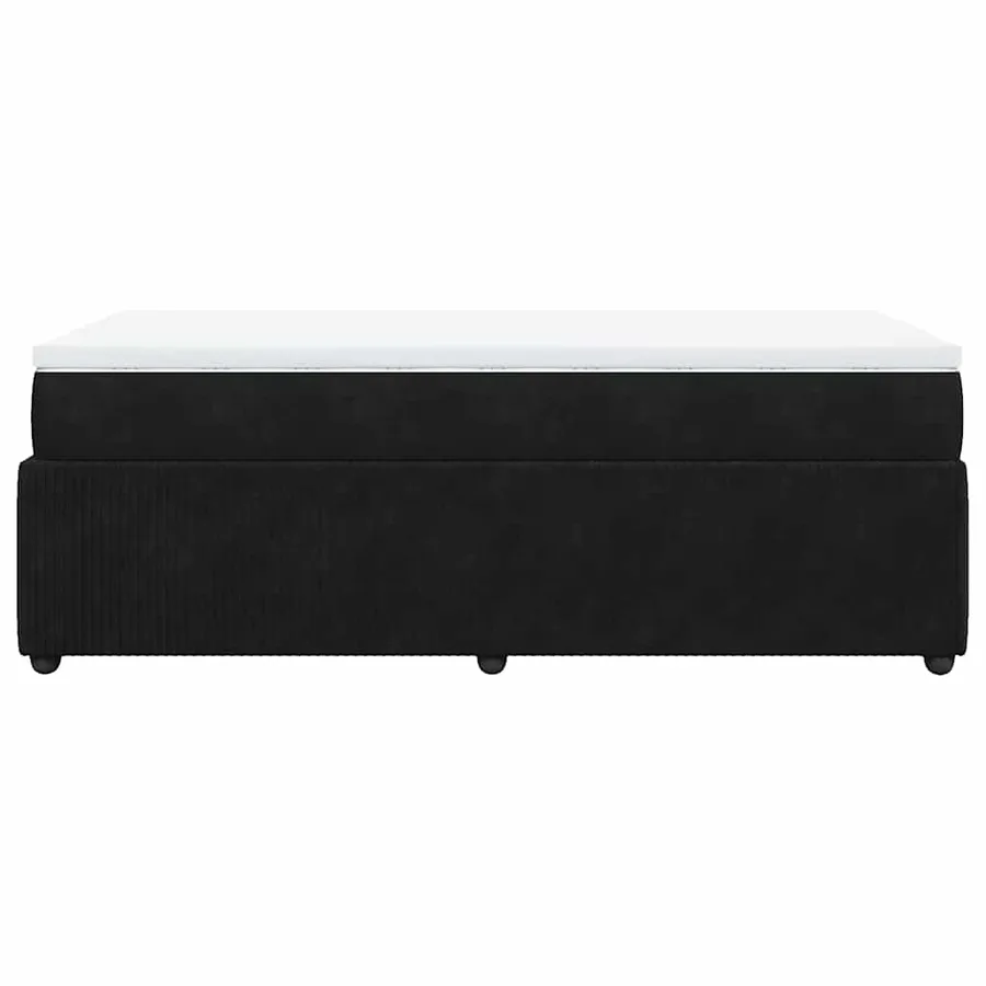 Sommier à lattes de lit avec matelas Noir 100x200 cm Velours - 8