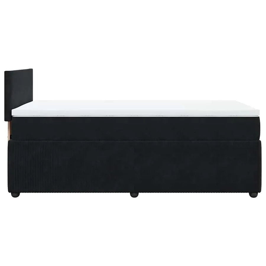 Sommier à lattes de lit avec matelas Noir 100x200 cm Velours - 7
