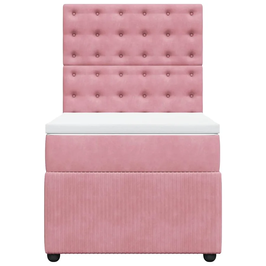 Sommier à lattes de lit avec matelas Rose 100x200 cm Velours - 4