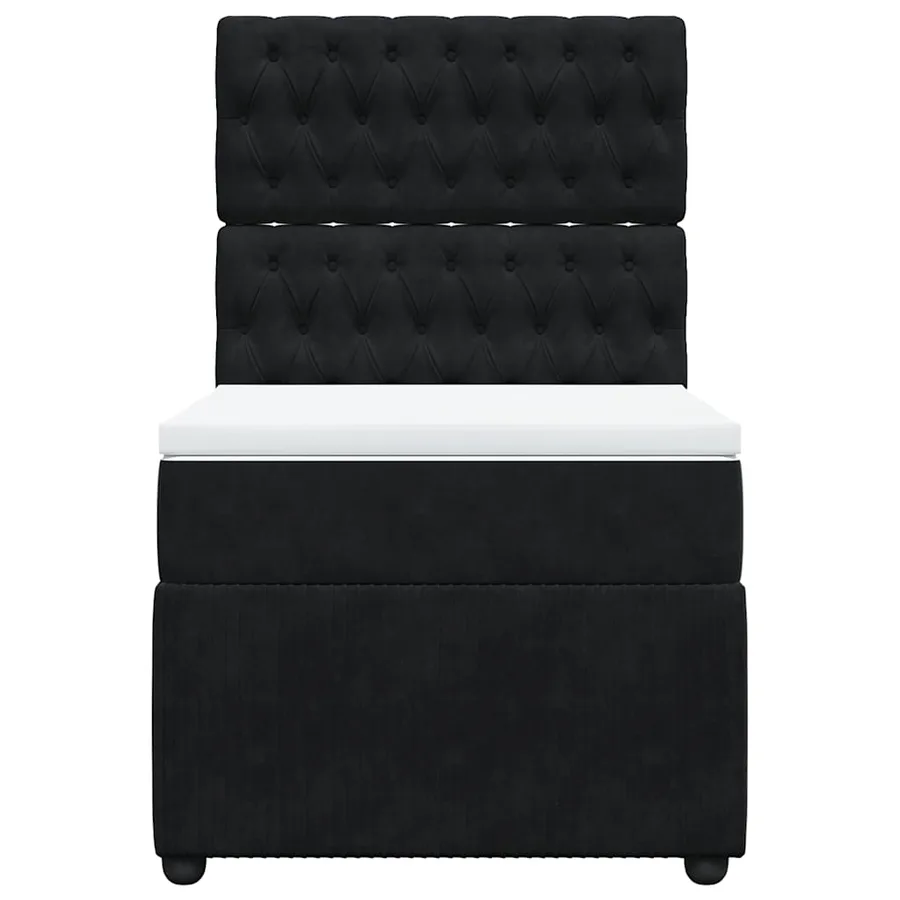 Sommier à lattes de lit avec matelas Noir 100x200 cm Velours - 4