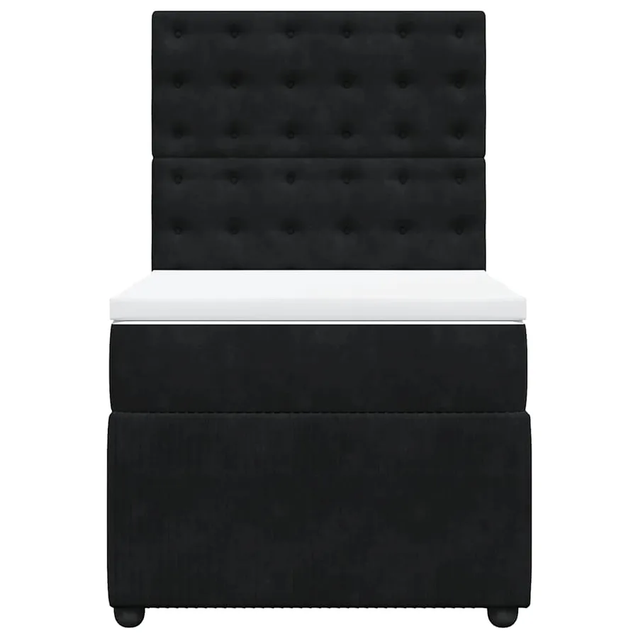 Sommier à lattes de lit avec matelas Noir 100x200 cm Velours - 6