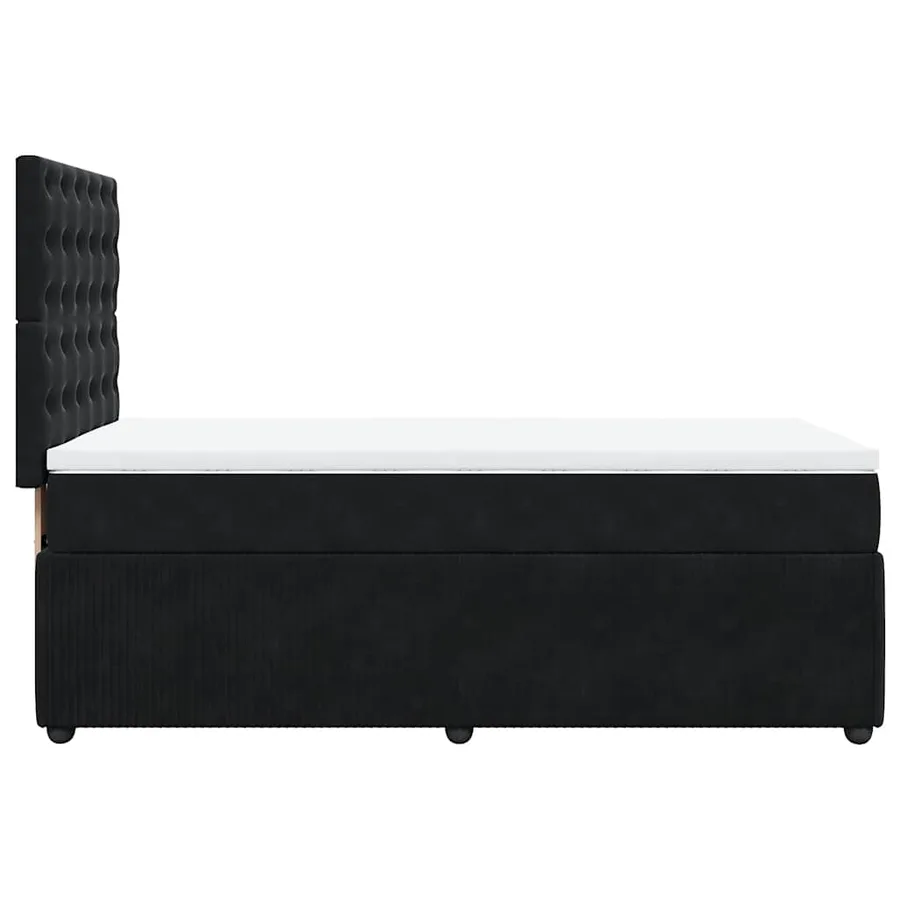 Sommier à lattes de lit avec matelas Noir 100x200 cm Velours - 7