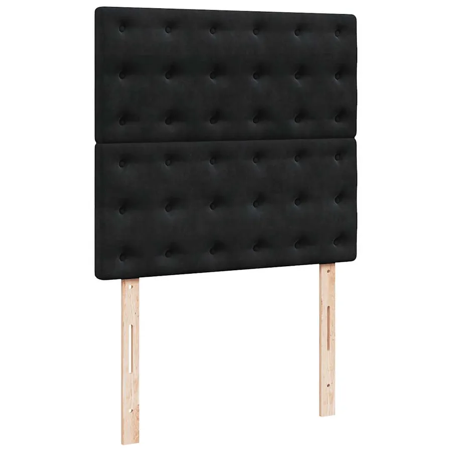 Sommier à lattes de lit avec matelas Noir 100x200 cm Velours - 9